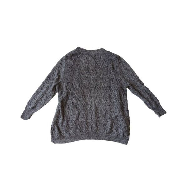 Laura Scott Gray and Silver Plus Size Marled Knit Open Front Cardigan Women's 2X - Picture 2 of 12